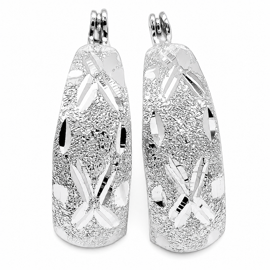 Arracada X Diamantada Plata Ley 925