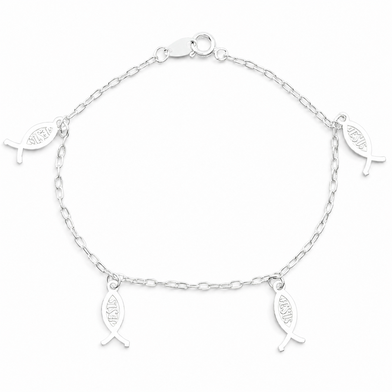 Pulsera Pez Cristiano Plata Ley 925