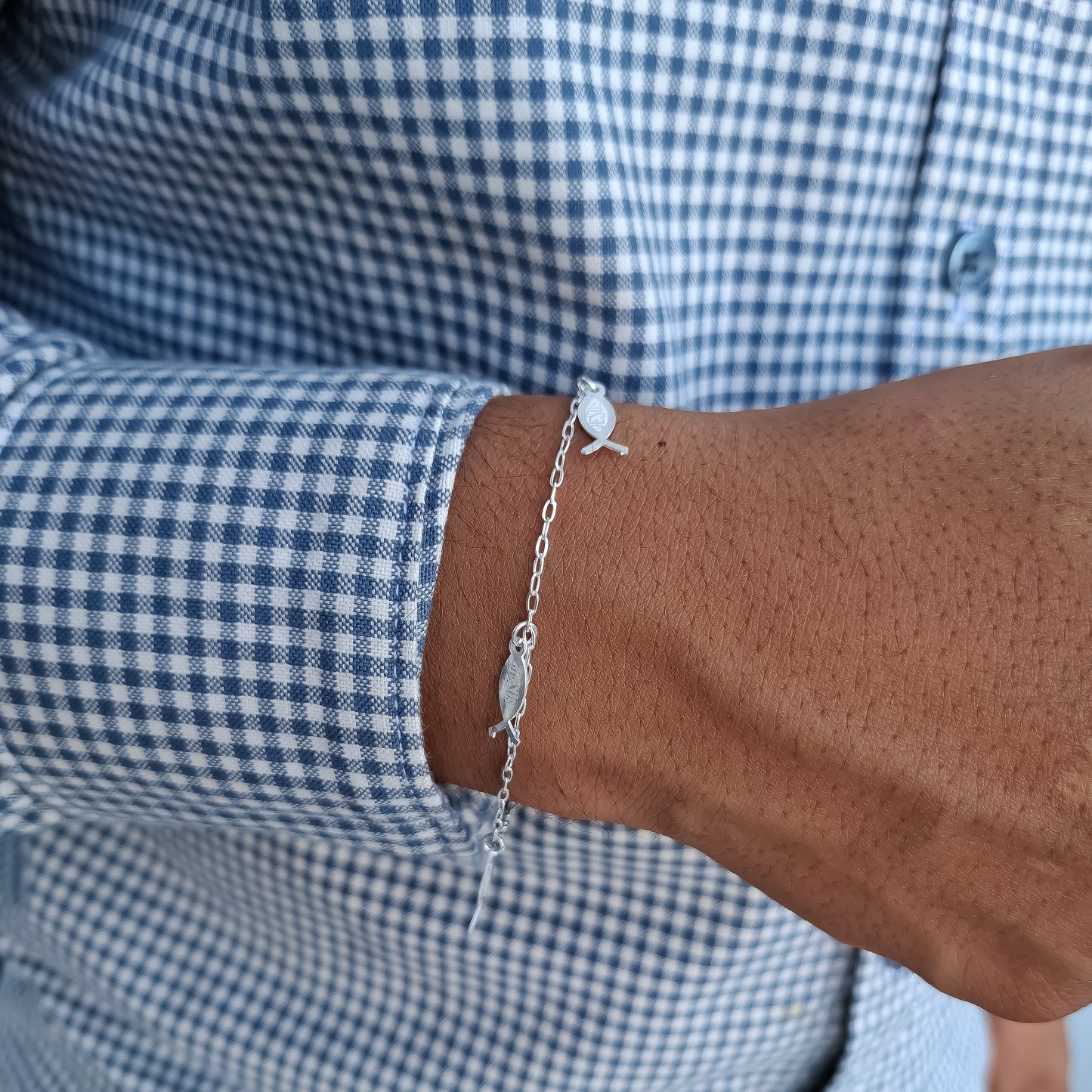 Pulsera Pez Cristiano Plata Ley 925