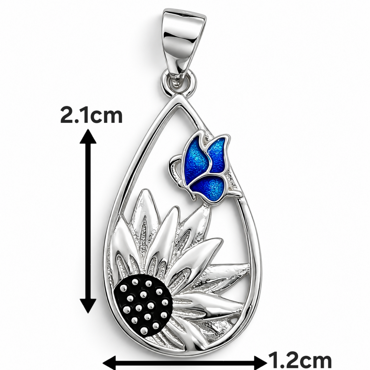 Dije Margarita Azul Plata Ley 925