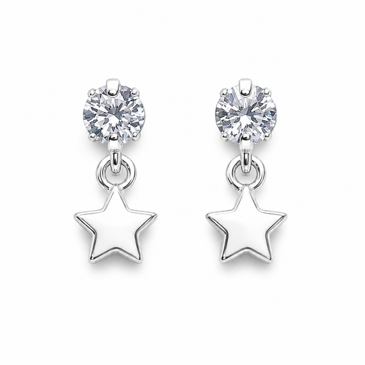 Broquel Estrellita Zirconia Plata Ley 925