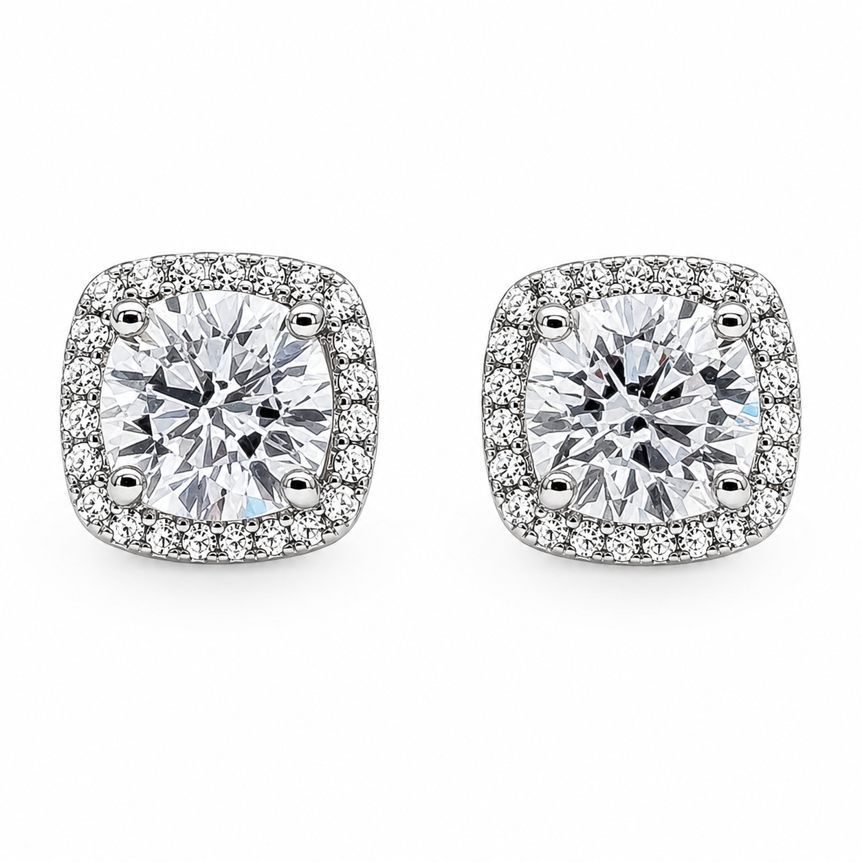 Arete Zirconia Blanca Plata Ley 925