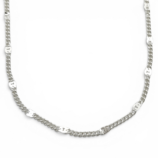 Cadena Cubana Remache 2mm Plata Ley 925