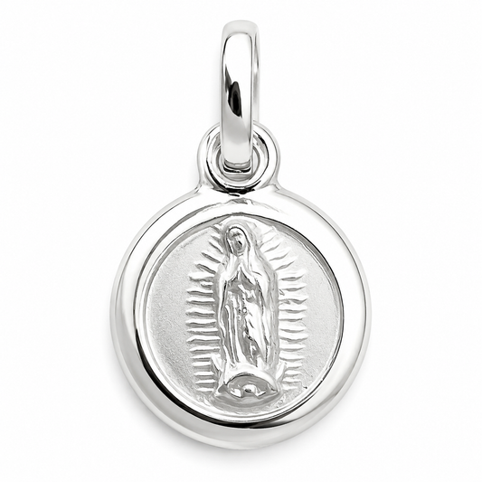 Dije Medalla Mini Virgen Plata Ley 925