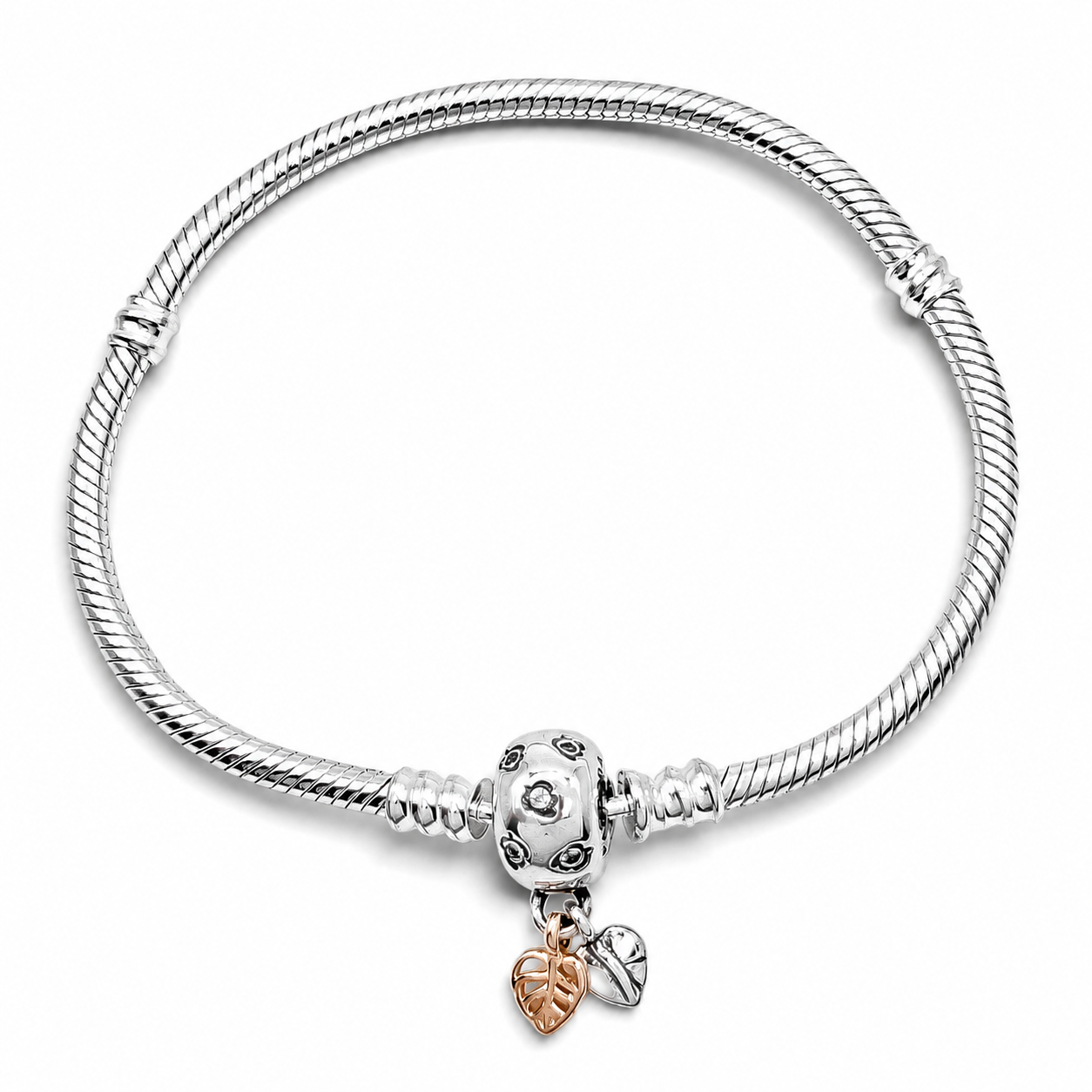 Pulsera Pan Hojitas 3mm Plata Ley 925