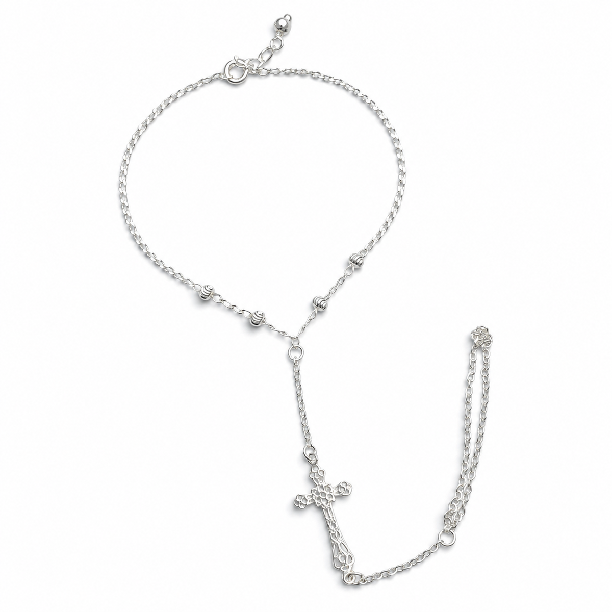 Pulsera Esclavo Cruz Plata Ley 925