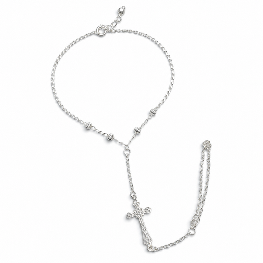 Pulsera Esclavo Cruz Plata Ley 925
