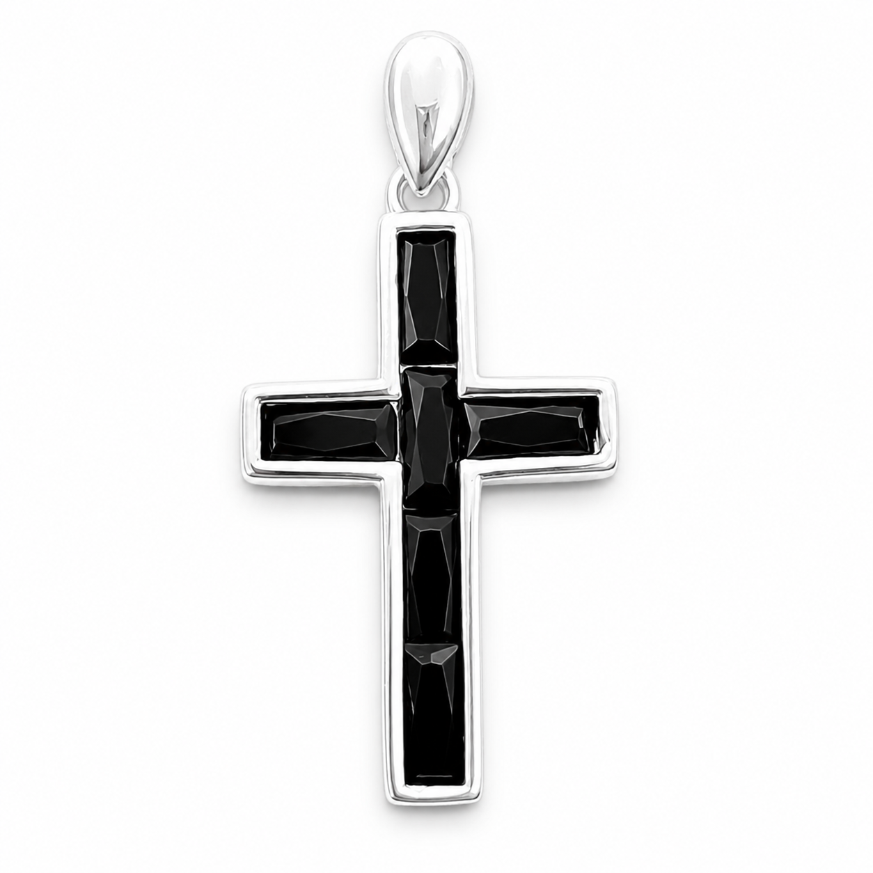 Dije Cruz Negra Plata Ley 925
