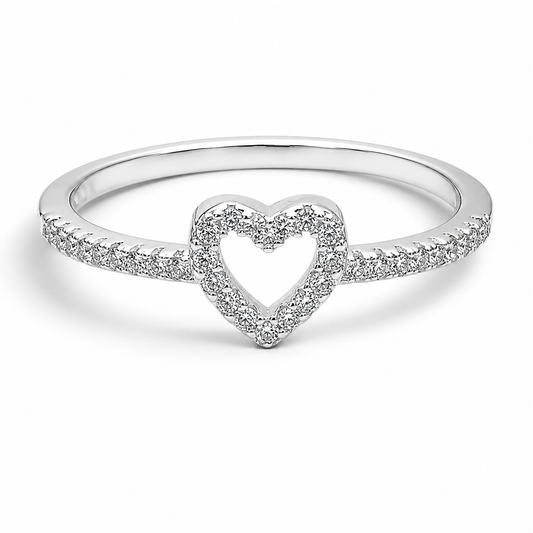 Anillo Corazon Zirconia Plata Ley 925