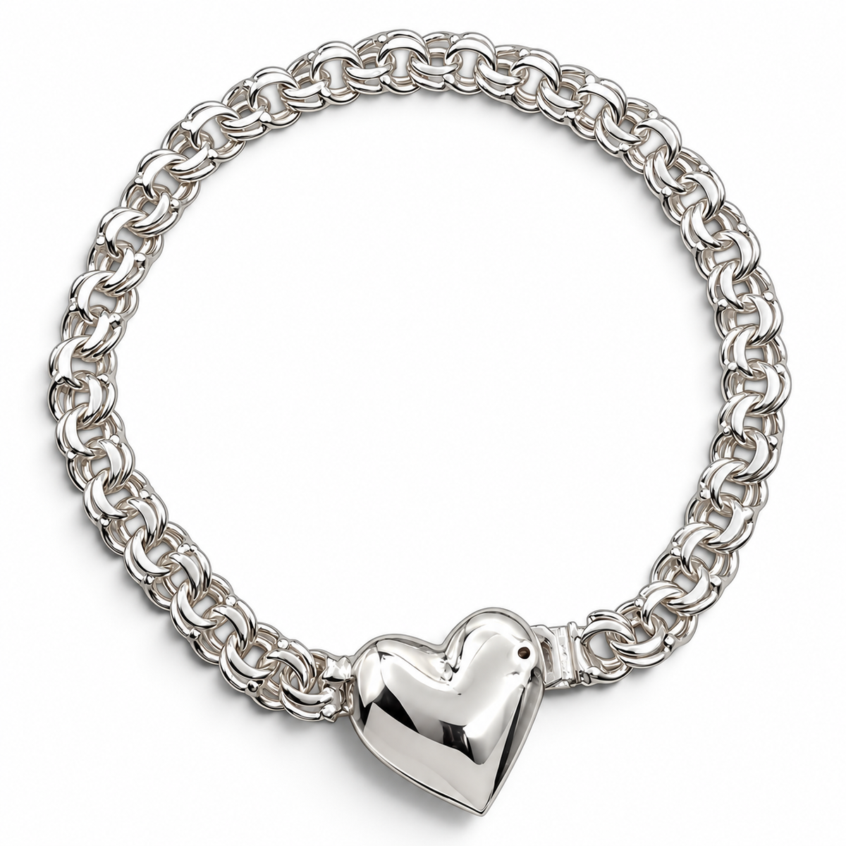 Pulso Corazon 5mm Plata Ley 925