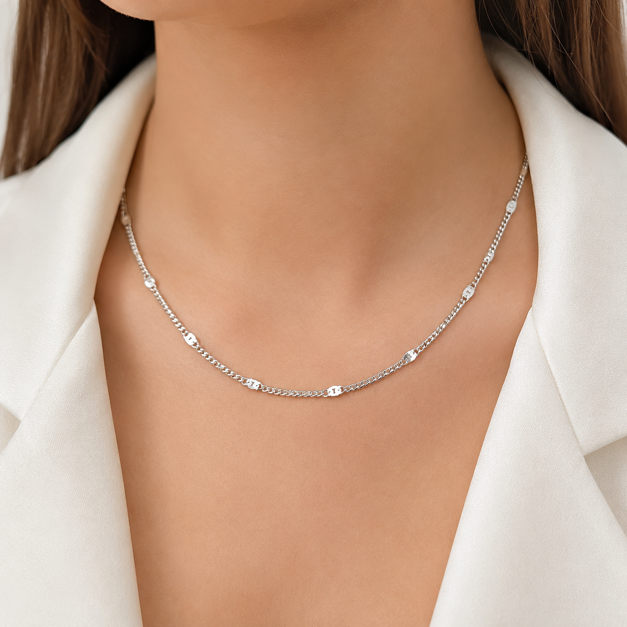 Cadena Cubana Remache 2mm Plata Ley 925