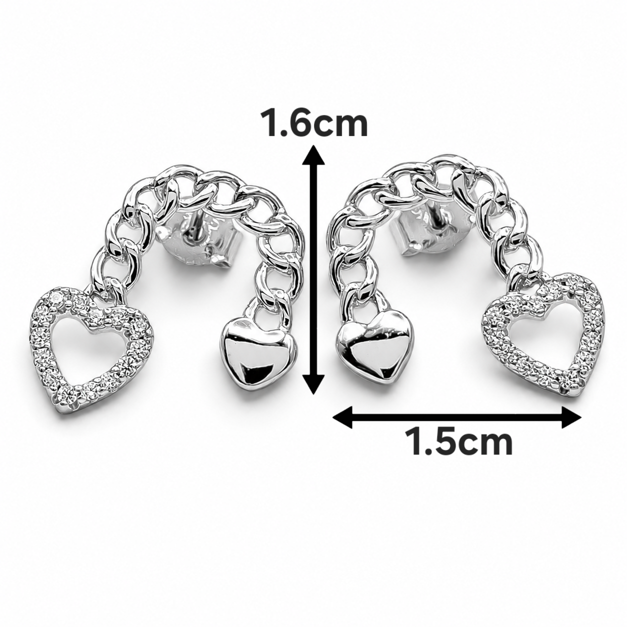 Arete Eslabon Corazon Plata Ley 925