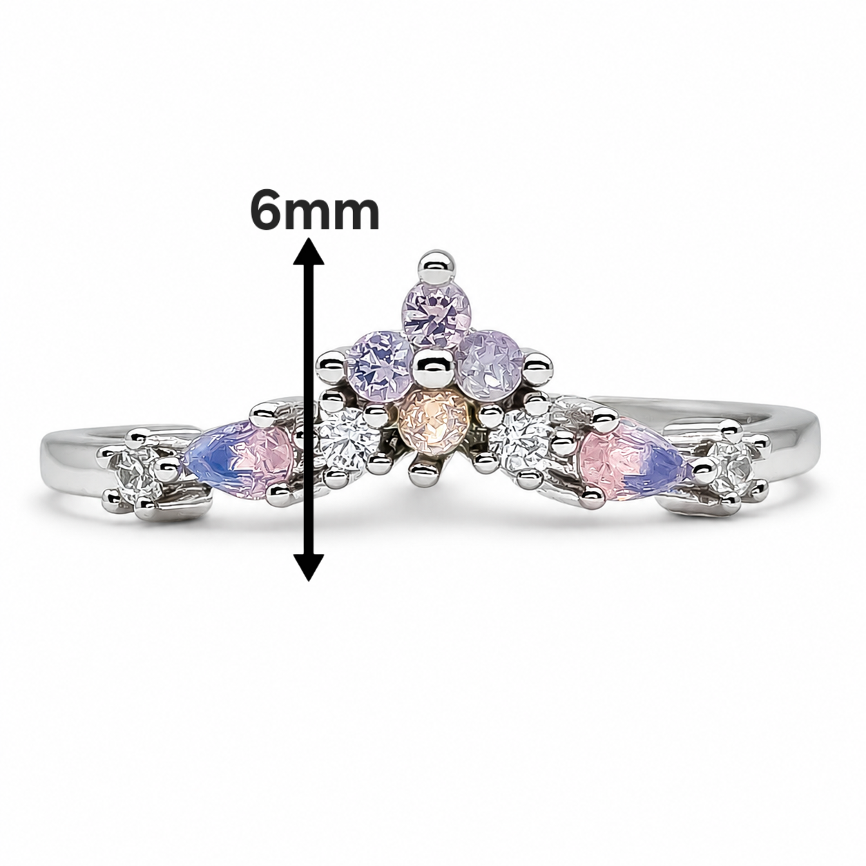 Anillo Flor Rosa Opalo Ajustable Plata Ley 925