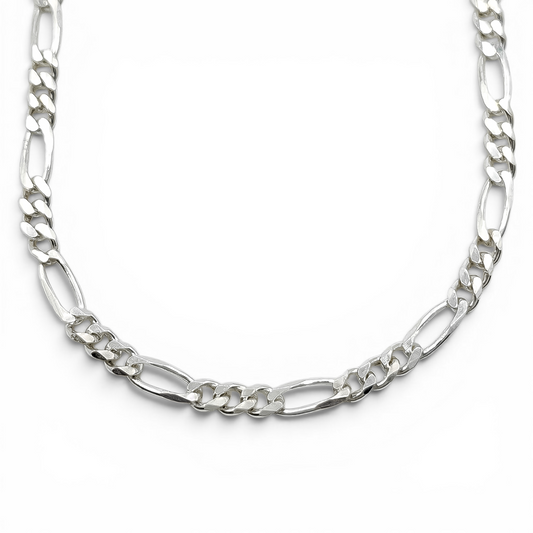 Cadena Figaro Lisa 3mm Plata Ley 925