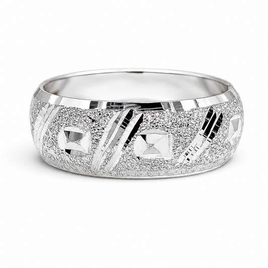 Anillo Diamantado Plata Ley 925