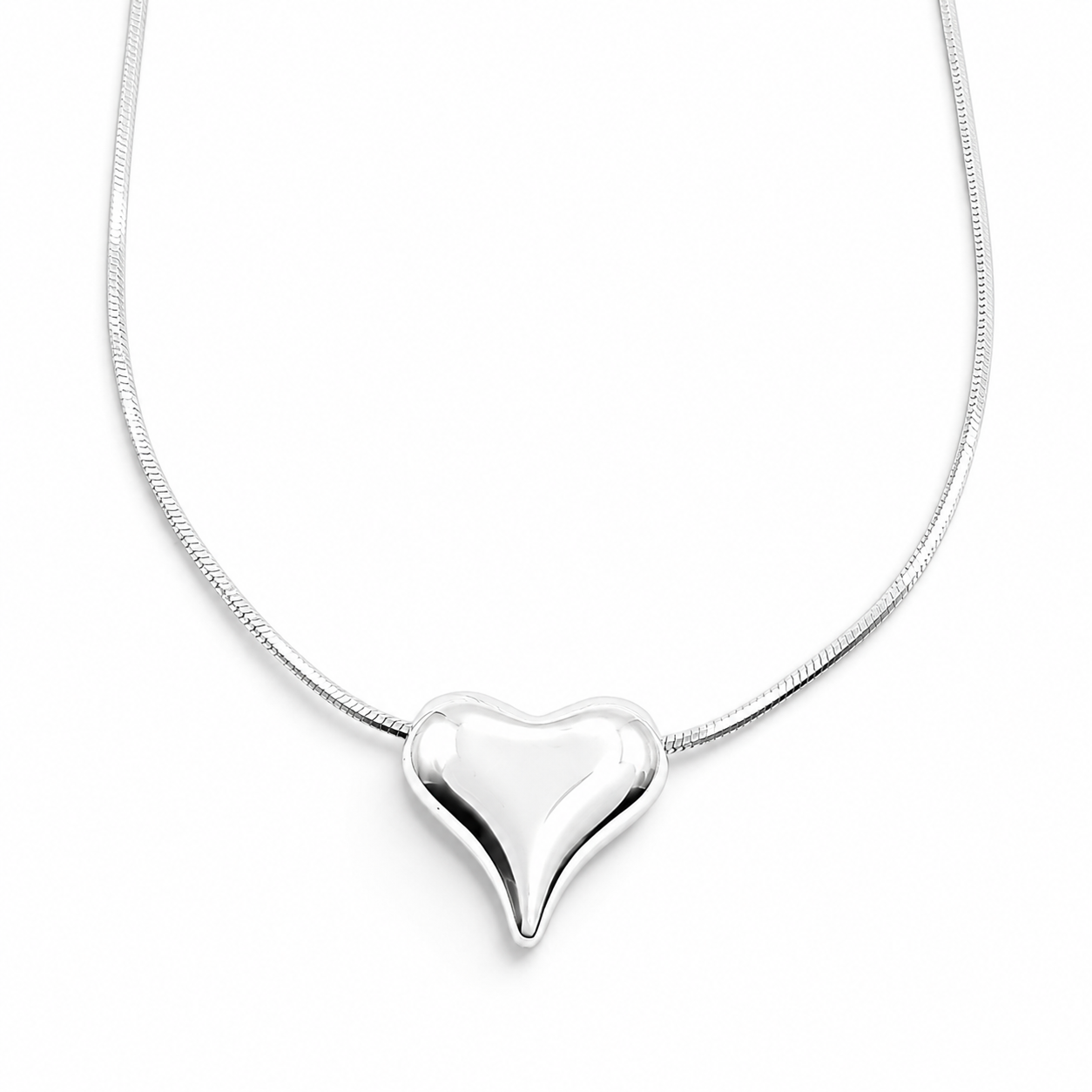 Collar Corazon Plata Ley 925