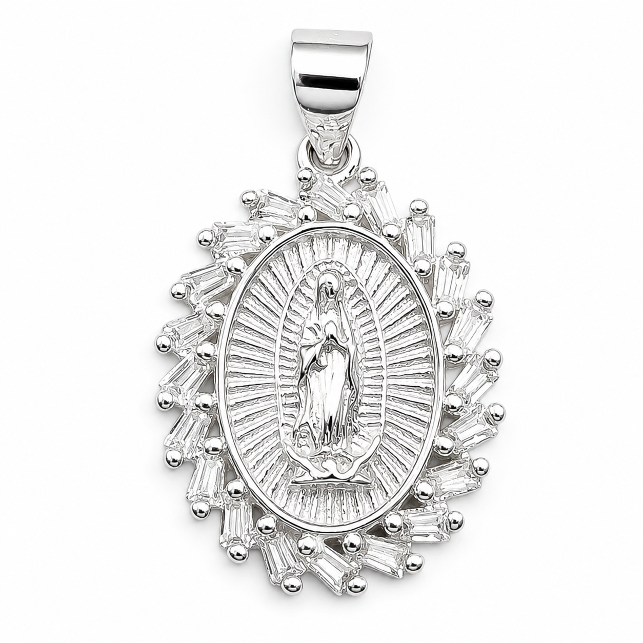 Dije Virgen Zirconia Plata Ley 925