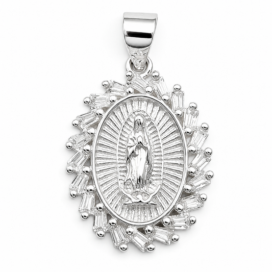 Dije Virgen Zirconia Plata Ley 925