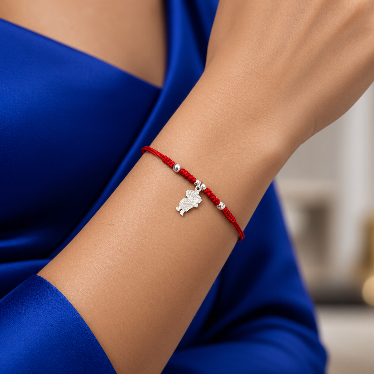 Pulsera Mariachi Roja Plata Ley 925