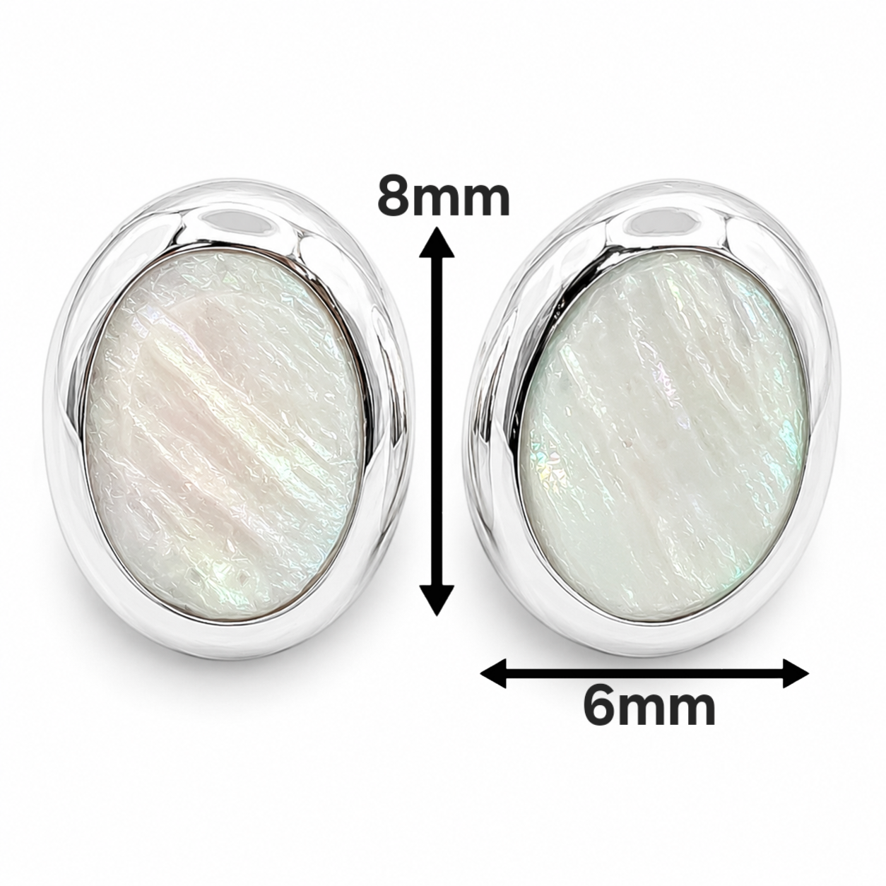 Arete Blanco Plata Ley 925