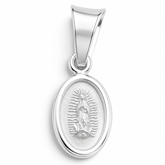 Dije Medalla Virgen Plata Ley 925