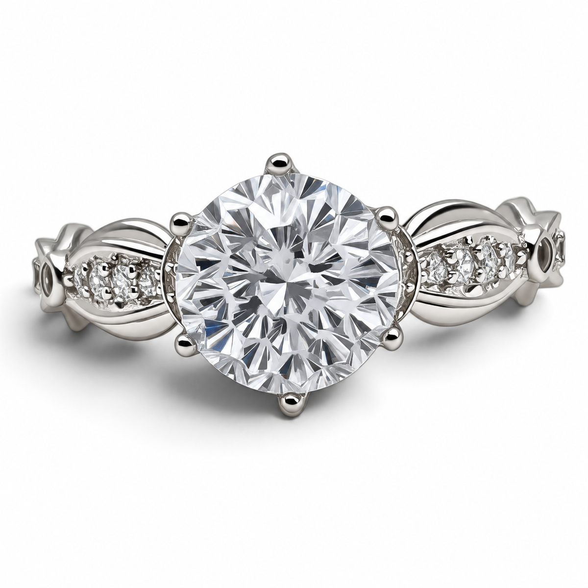 Anillo Zirconia Blanca Plata Ley 925