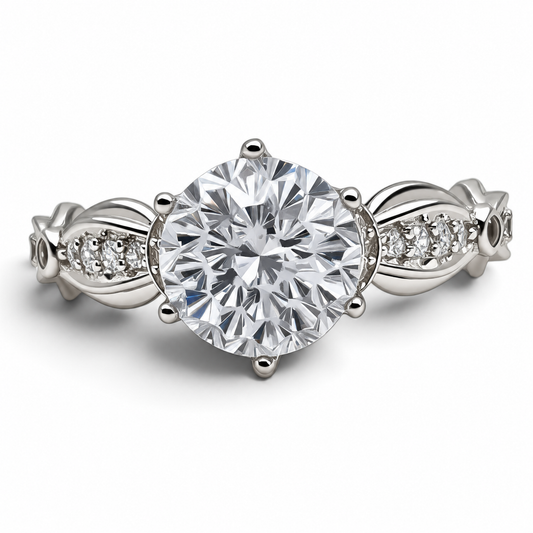 Anillo Zirconia Blanca Plata Ley 925