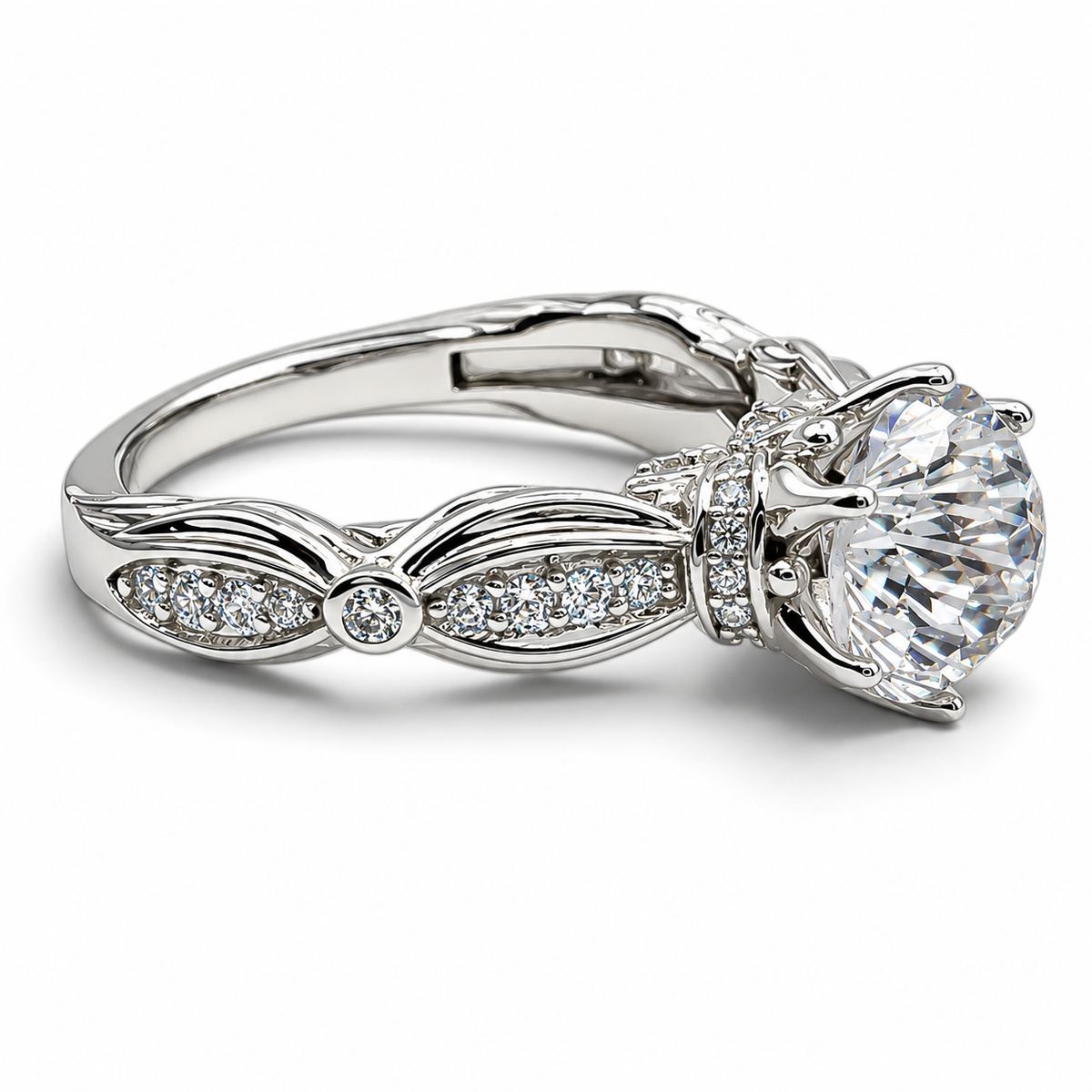 Anillo Zirconia Blanca Plata Ley 925