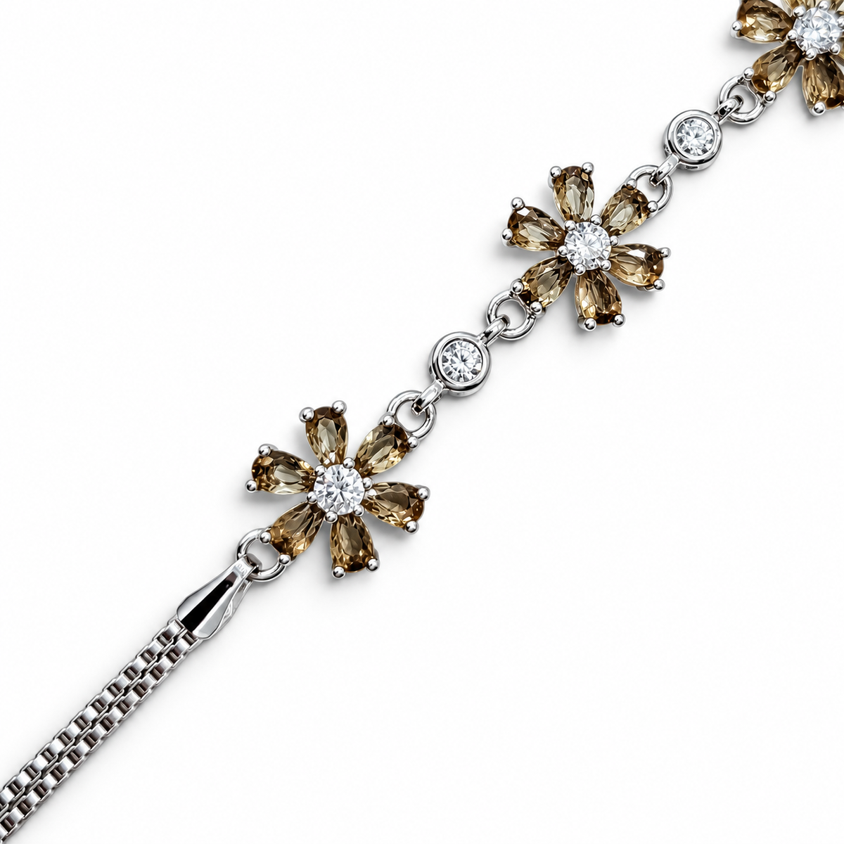 Pulsera Flores Zultanita Plata Ley 925
