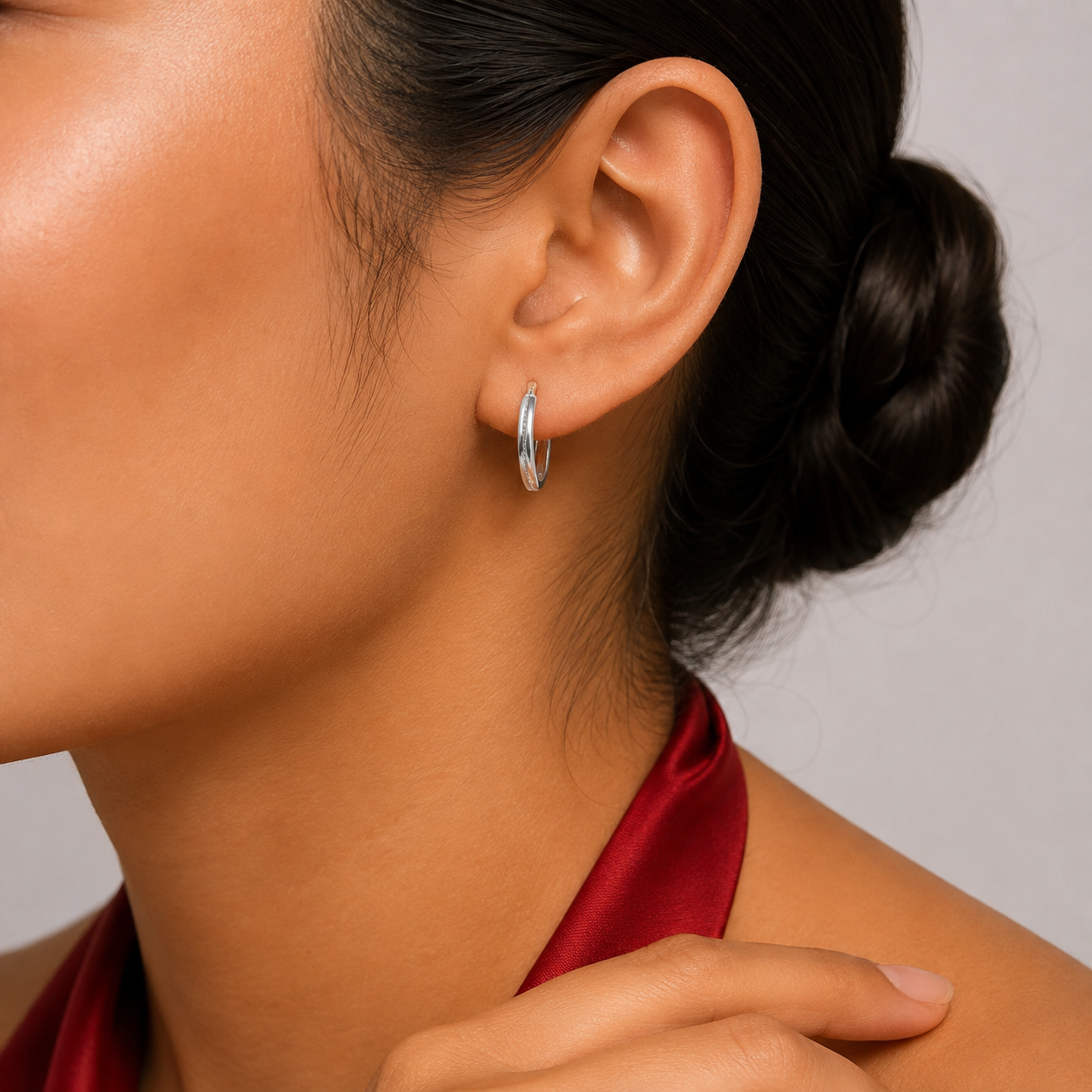 Arracada Chica Zirconia Plata Ley 925