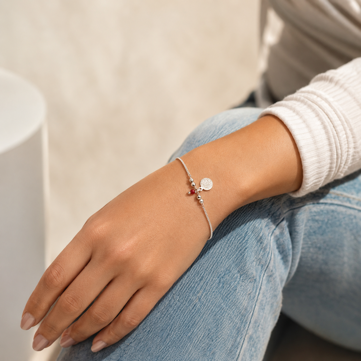 Pulsera San Benito Plata Ley 925