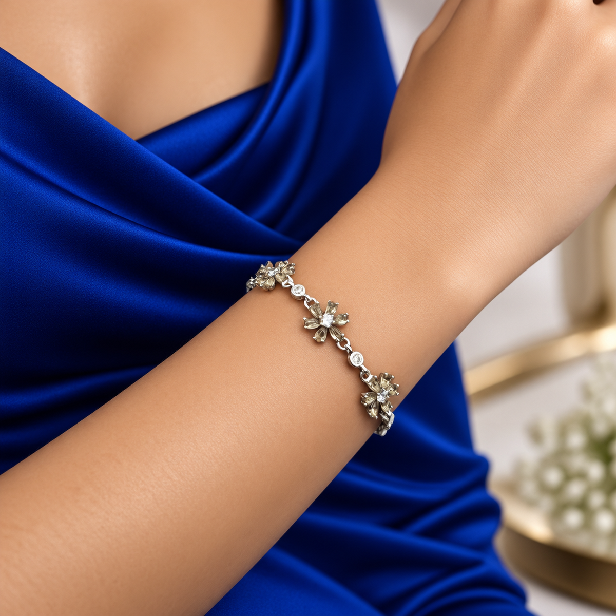 Pulsera Flores Zultanita Plata Ley 925