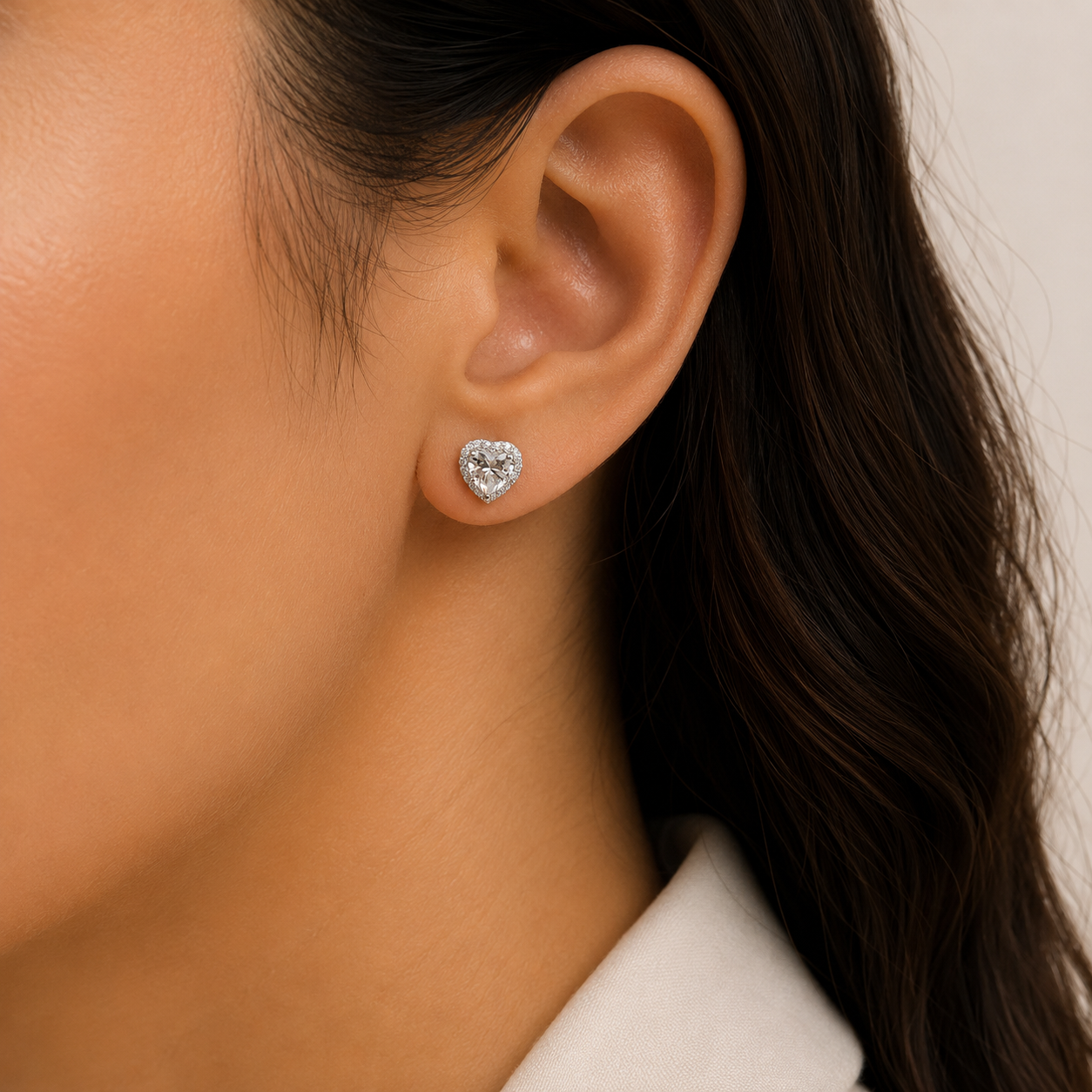 Arete Corazon Zirconia Plata Ley 925