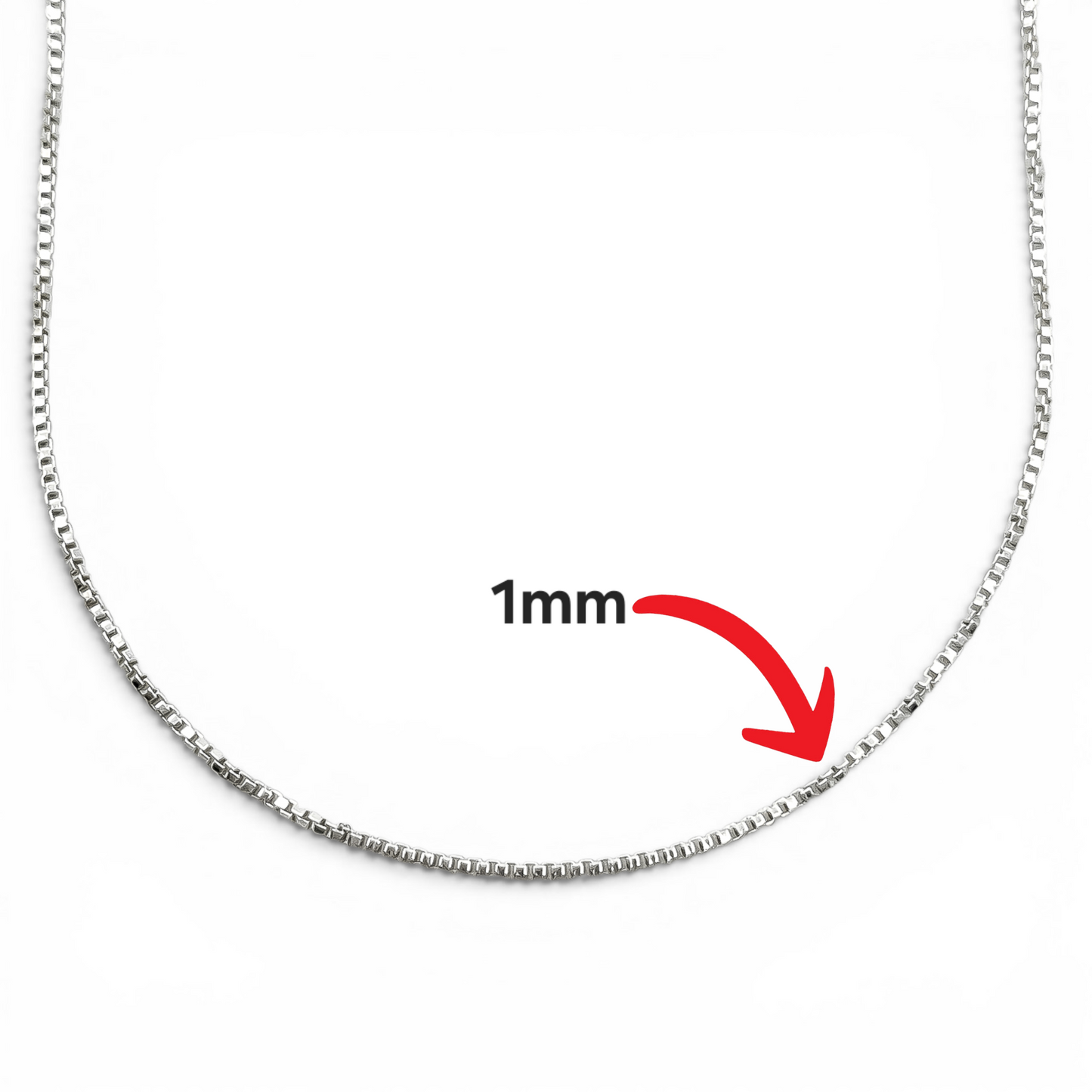 Cadena Ligera 1mm Plata Ley 925