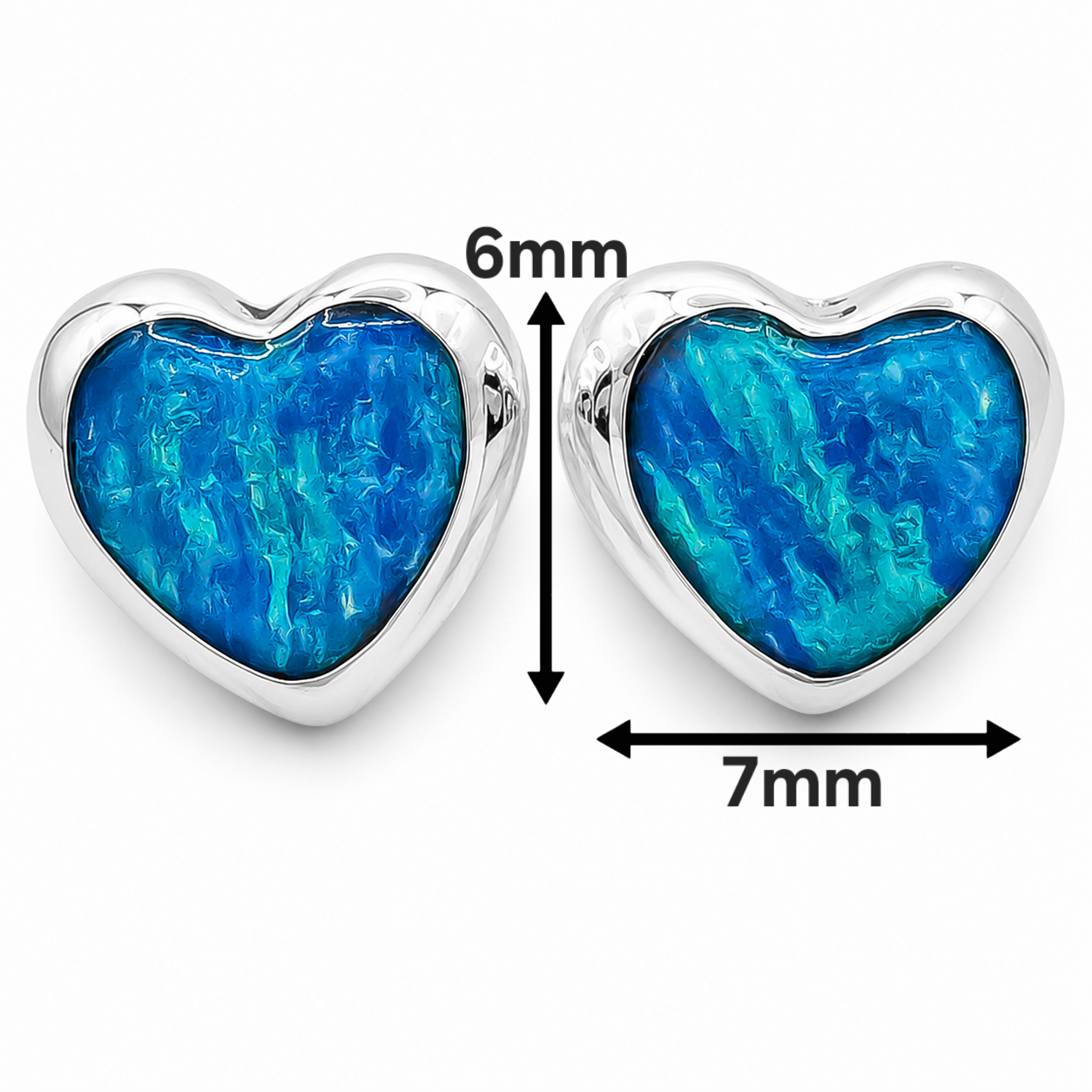 Arete Corazon Aqua Plata Ley 925