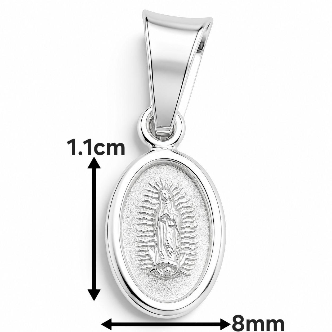Dije Medalla Virgen Plata Ley 925