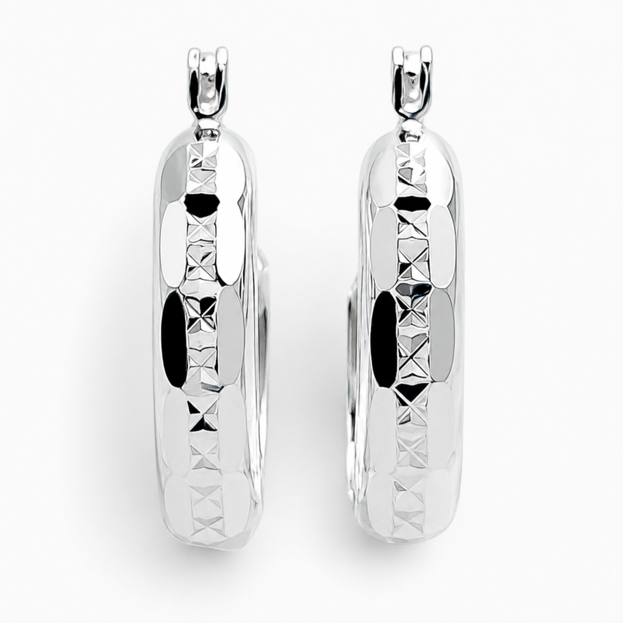 Arracada Diamantada Plata Ley 925