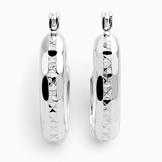 Arracada Diamantada Plata Ley 925