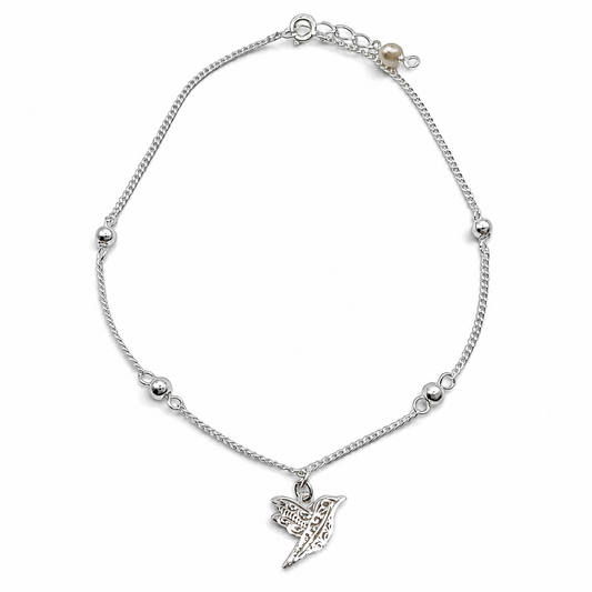Tobillera Ave Plata Ley 925