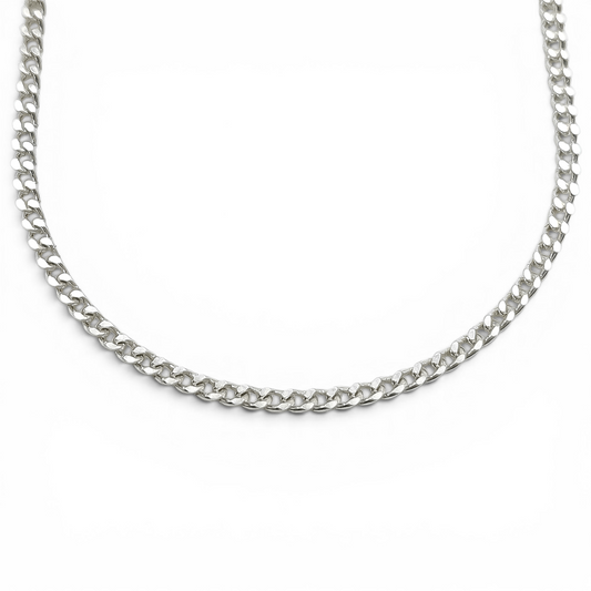 Cadena Cubana Lisa 2mm Plata Ley 925
