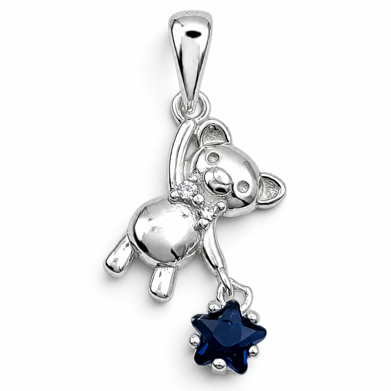 Dije Osito Azul Plata Ley 925