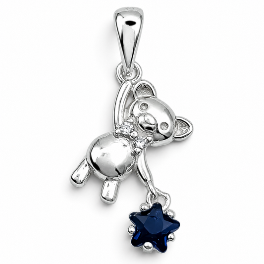 Dije Osito Azul Plata Ley 925