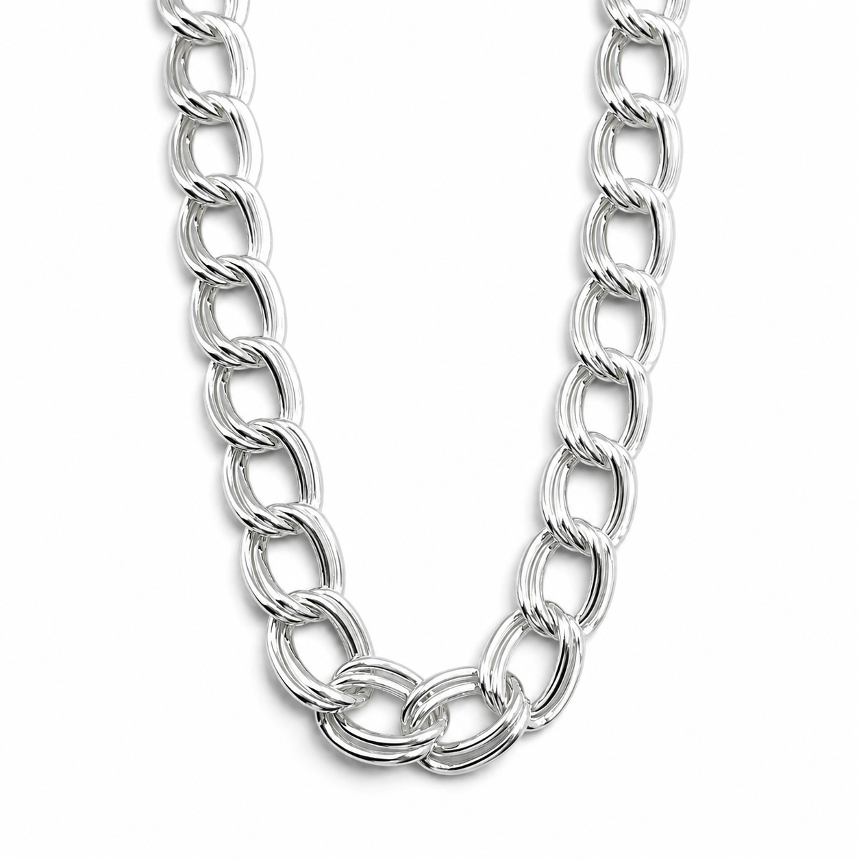 Cadena Tejido Doble 6mm Plata Ley 925