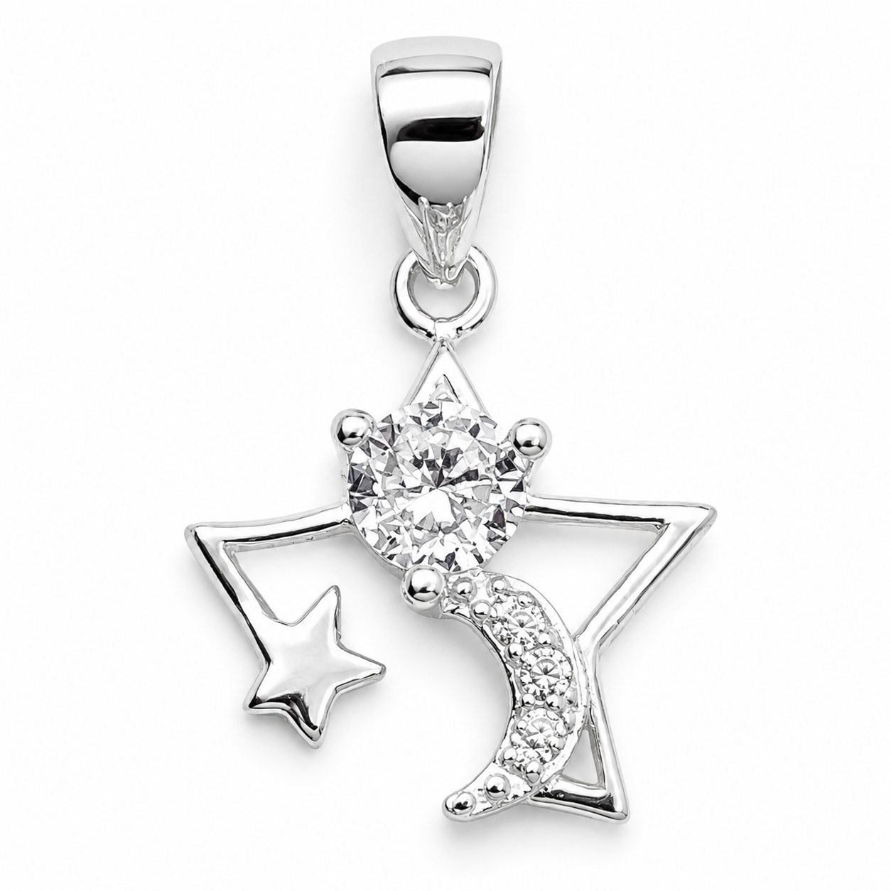 Dije Estrella Blanca Plata Ley 925