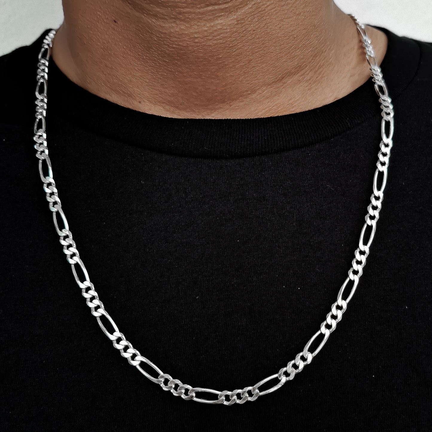 Cadena Figaro Lisa 5mm Plata Ley 925