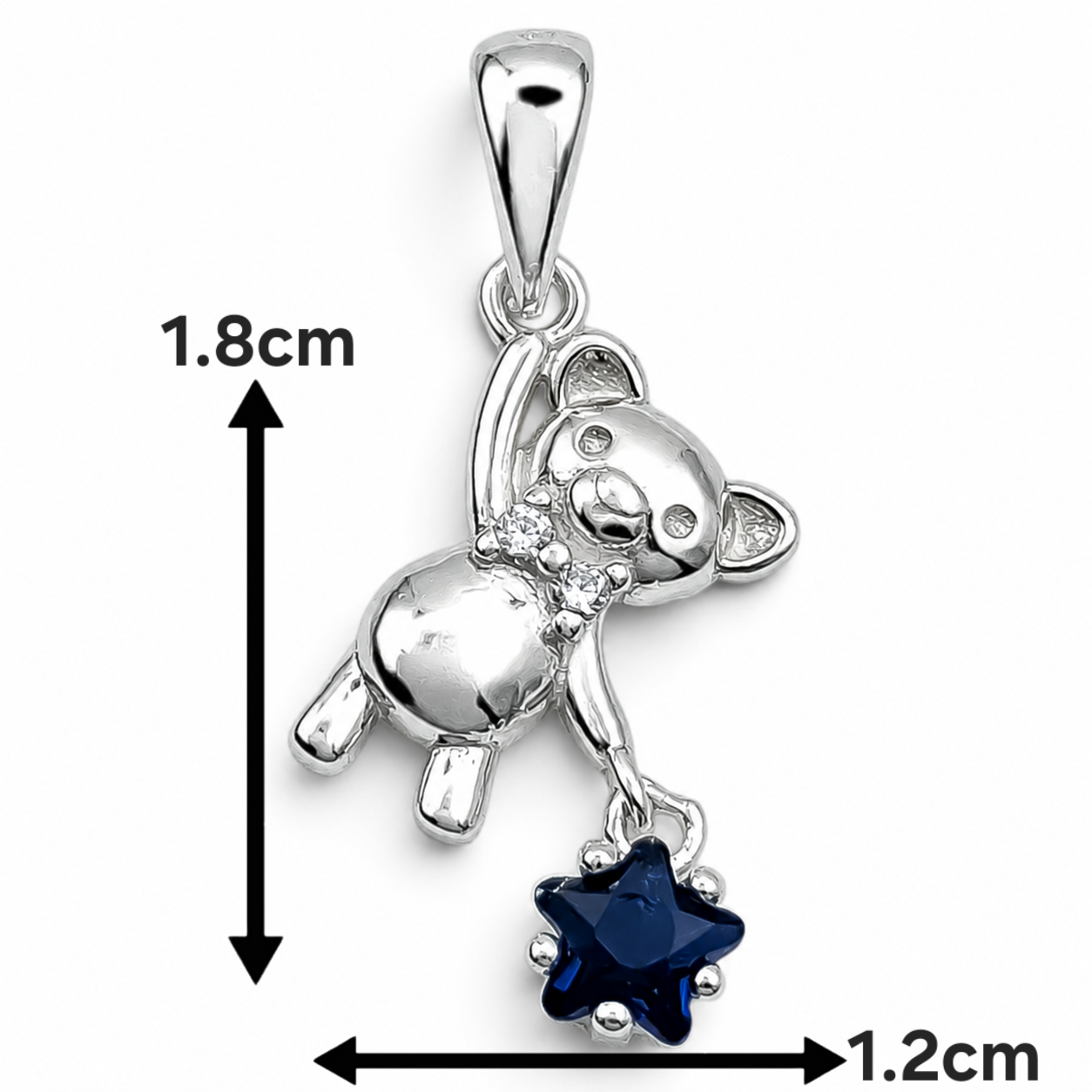 Dije Osito Azul Plata Ley 925