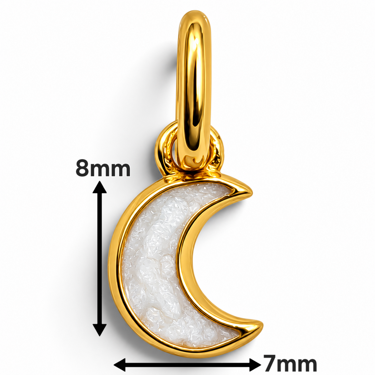 Charm Luna Mini Dorada Plata Ley 925