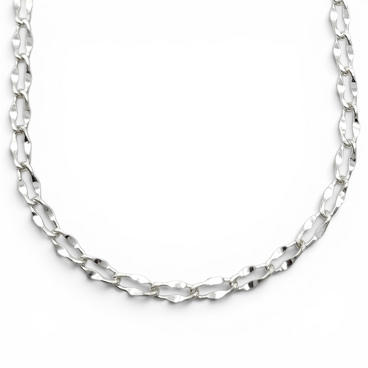 Cadena Grano Cafe 3mm Plata Ley 925
