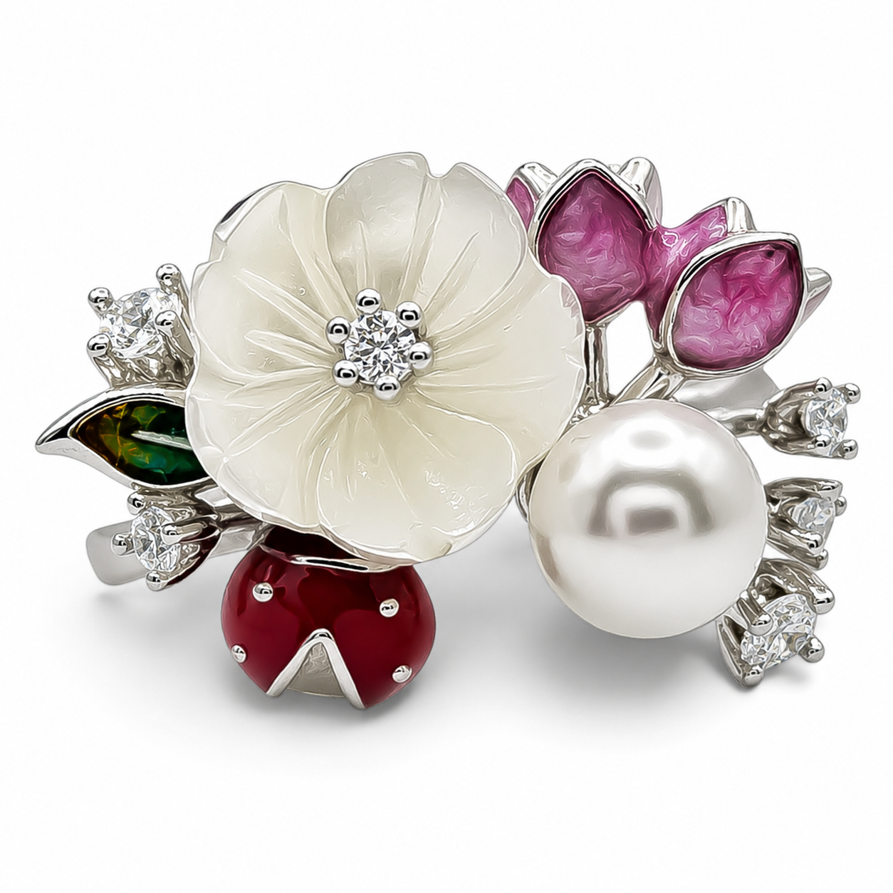 Set Flor Catarina Plata Ley 925
