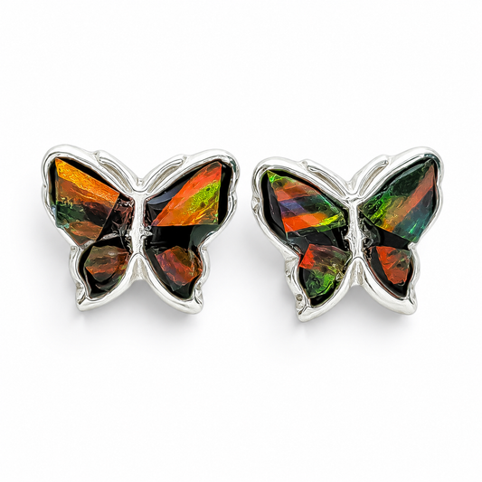 Arete Mariposa Cafe Plata Ley 925